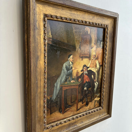 Original Figurative Oil Painting "Smoking Man" Handcrafted Small Art Holland Art Shop