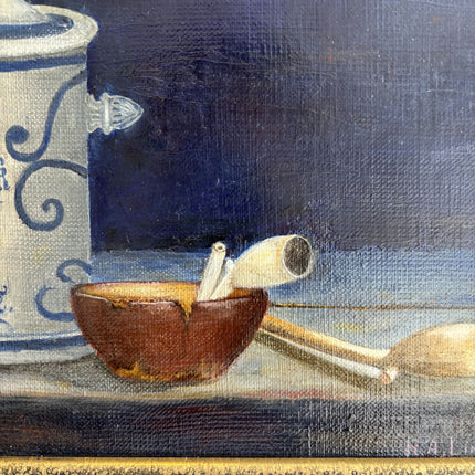 Authentic Still Life Oil Painting "Tobacco Jar" Expressive Artwork Holland Art Shop