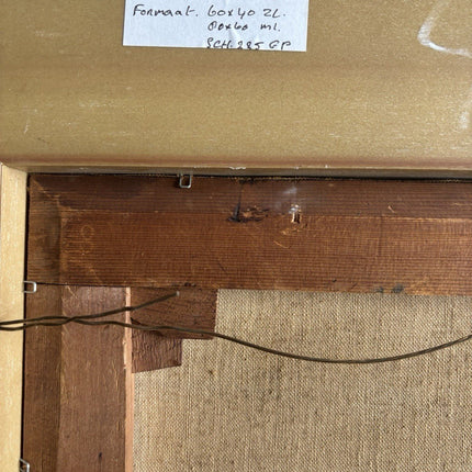 19th Century Dutch Landscape Oil Painting Bridge Trees Signed Original - HollandArtShop