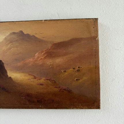 19th Century Oil Painting Landscape "Mountain Valley" Small Artwork - HollandArtShop