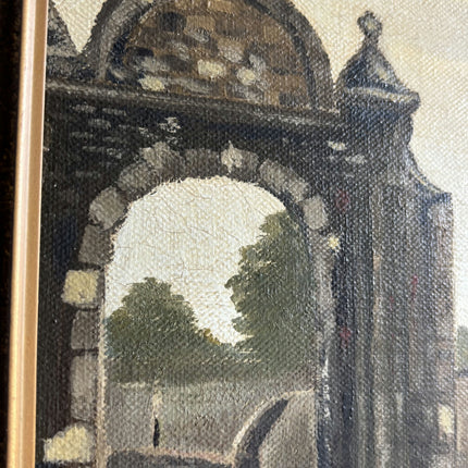 Elegant Cityscape Oil Painting "Stone Church" Original Art Holland Art Shop
