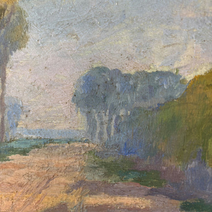 1922 Antique Interior Oil Painting "Tall Trees" Small Art Holland Art Shop