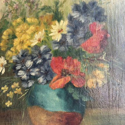 19th Century Antique Floral Still Life Oil Painting "Flower Vase" Artwork Holland Art Shop