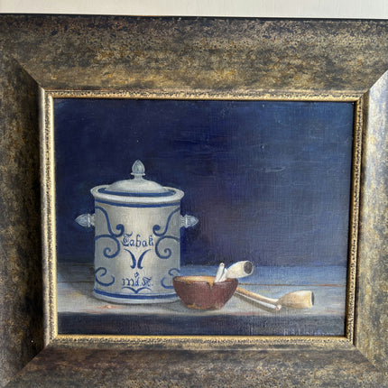 Authentic Still Life Oil Painting "Tobacco Jar" Expressive Artwork Holland Art Shop