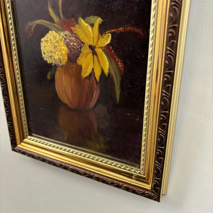 Elegant Floral Still Life Oil Painting "Flower Vase" Vintage Small Art Holland Art Shop