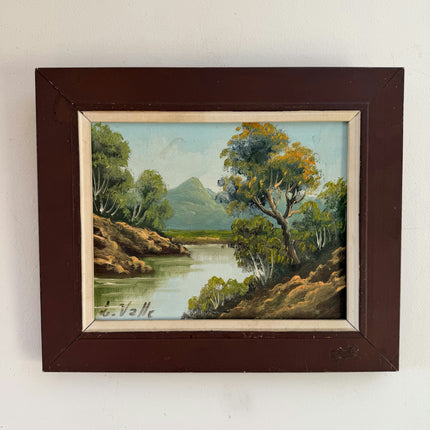 Classic Oil Painting Landscape "Mountain Reflection" Marvelous Small Artwork