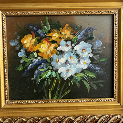 Vintage Floral Still Life Oil Painting "Flower Bouquet" Small Artwork Holland Art Shop
