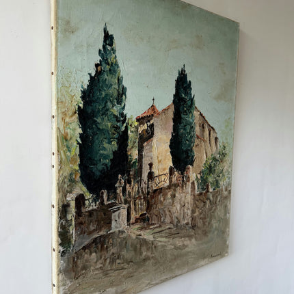 Vintage Cityscape Oil Painting "Tuscan House" Elegant Artwork Holland Art Shop