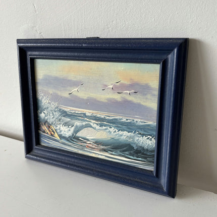Authentic Seascape Oil Painting "Ocean Wave" Original Small Artwork Holland Art Shop