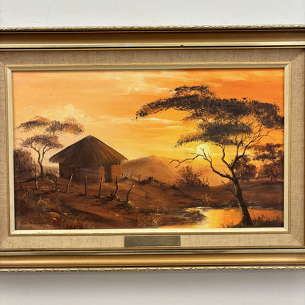 Rustic Landscape Oil Painting "Thatched Hut" Expressive Art Holland Art Shop
