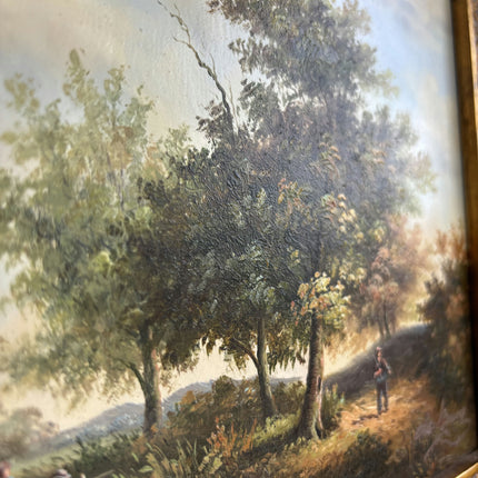 Vintage Landscape Oil Painting "Gilded Frame" Original Small Artwork Holland Art Shop
