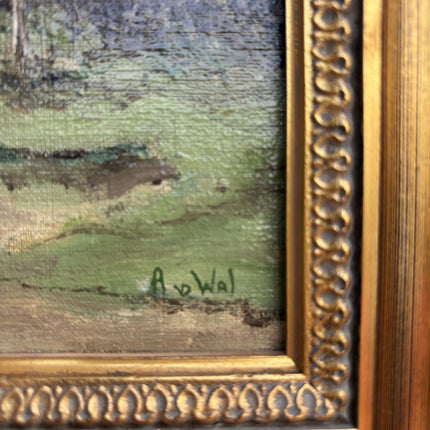 Detailed Landscape Oil Painting "Gilded Frame" Expressive Small Art Holland Art Shop