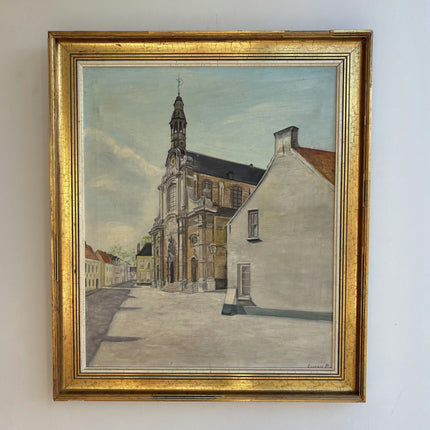 Classic Cityscape Oil Painting "Town Church" Traditional Art Holland Art Shop