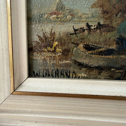 Original Landscape Oil Painting "Thatched Cottage" Rustic Small Art Holland Art Shop