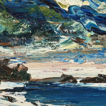 Detailed Northern Light Landscape Oil Painting "Rough Sea" Expressive Artwork Holland Art Shop