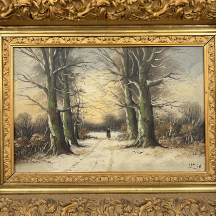 Vintage Winter Landscape Oil Painting "Snowy Trees" Traditional Large Art Holland Art Shop
