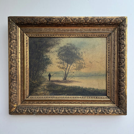 Rustic Landscape Oil Painting "Gilded Frame" Detailed Art Holland Art Shop