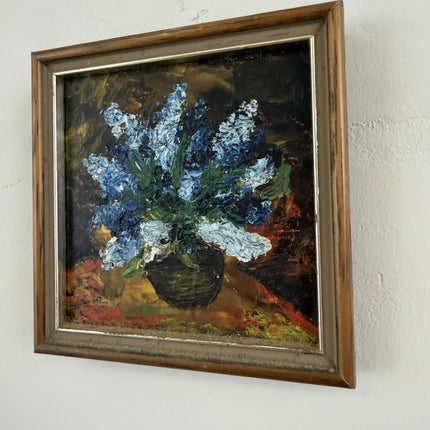 Refined Floral Still Life Oil Painting "Blue Bouquet" Original Small Art Holland Art Shop
