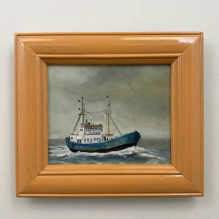 Original Seascape Oil Painting "Fishing Boat" Detailed Artwork Holland Art Shop