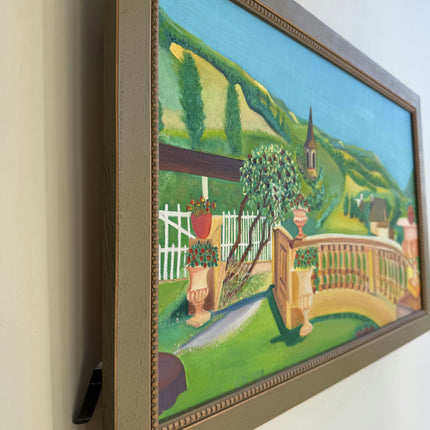 Classic Landscape Oil Painting "Terrace Balustrade" Authentic Artwork Holland Art Shop