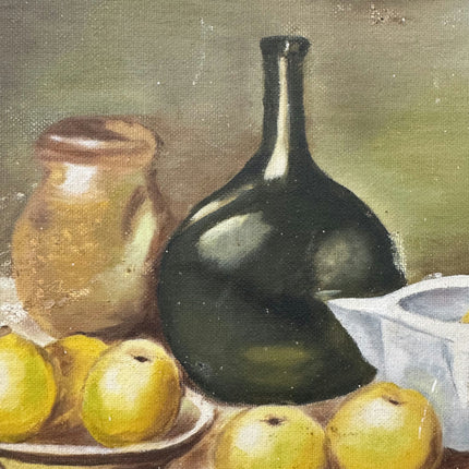 Handcrafted Still Life Oil Painting "Black Bottle" Expressive Small Artwork Holland Art Shop