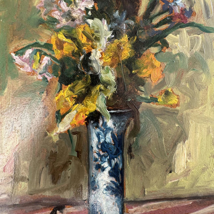 Expressive Floral Still Life Oil Painting "Flower Vase" Elegant Small Artwork Holland Art Shop