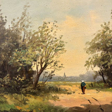 Original Landscape Oil Painting "Country Cottage" Vintage Artwork Holland Art Shop