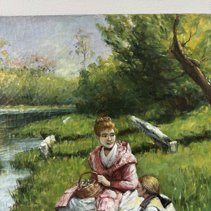 Original Oil Painting Figurative "Flower Basket" Handcrafted Small Art Holland Art Shop