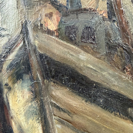 Original Harbor Scene Oil Painting "Fishing Boat" Detailed Small Artwork Holland Art Shop