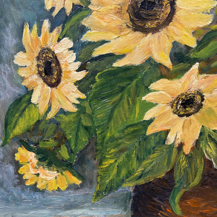 Rustic Still Life Oil Painting "Sunflower Bouquet" Detailed Art Holland Art Shop