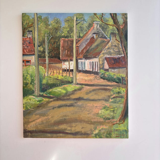 Expressive Farm Oil Painting "Country Road" Detailed Artwork Holland Art Shop