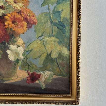 Elegant Floral Still Life Oil Painting "Flower Vase" Vintage French  Art Holland Art Shop
