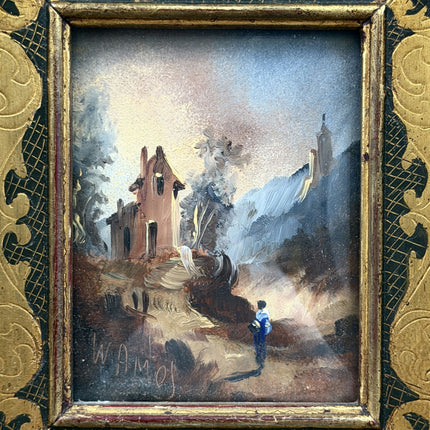 Refined Landscape Oil Painting "Gilded Frame" Elegant Small Artwork Holland Art Shop