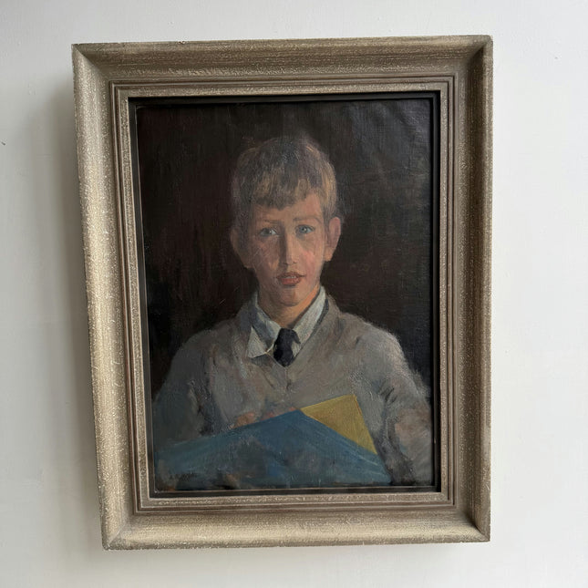 Vintage Portrait Oil Painting "Young Boy" Handcrafted Large Art Holland Art Shop