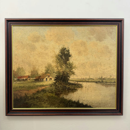 Detailed Landscape Oil Painting "Lone Tree" Elegant Large Artwork Holland Art Shop
