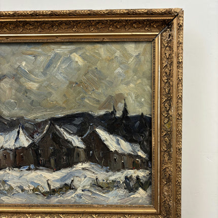 Handcrafted Winter Landscape Oil Painting "Snowy Village" Russian Artwork Holland Art Shop