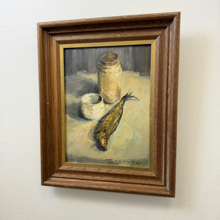 Rustic Still Life Oil Painting "Salt Shaker" Handcrafted Art Holland Art Shop
