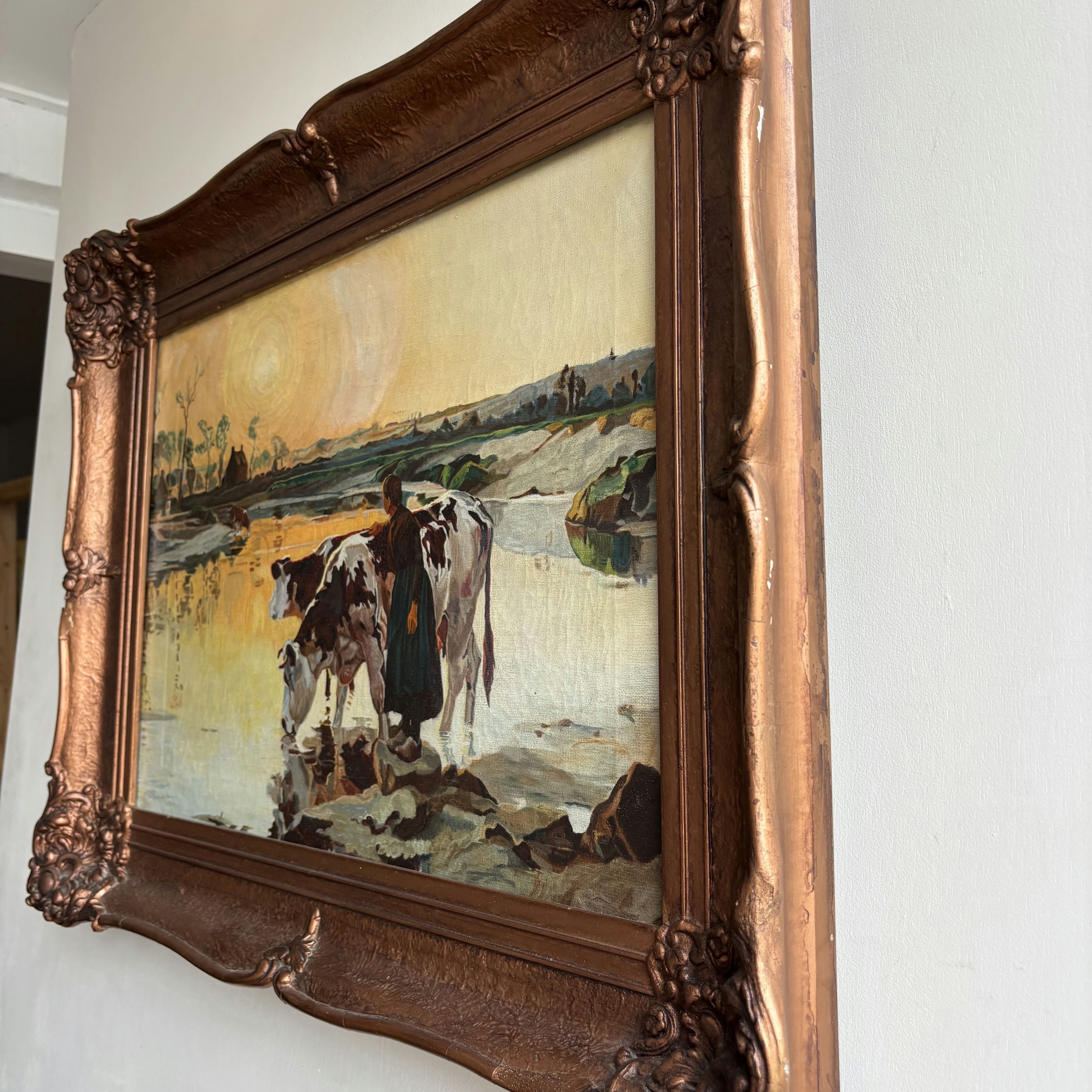 Rustic Landscape Oil Painting 
