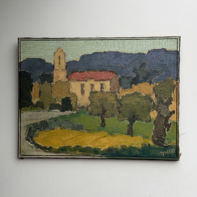 Marcel Ducret Refined Landscape Oil Painting "Village Church" Classic Art Holland Art Shop