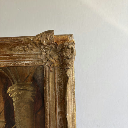 Handcrafted Church Interior Oil Painting "Ornate Frame" Elegant Art Holland Art Shop
