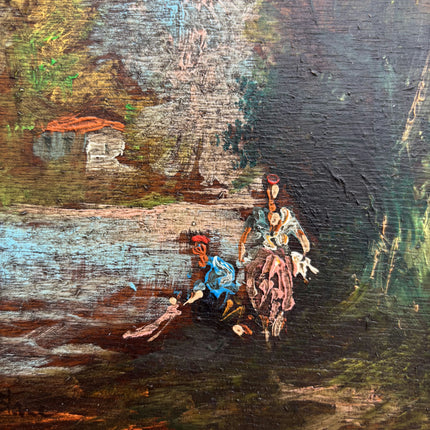 Detailed Landscape Oil Painting "Gilded Frame" Handcrafted Small Artwork Holland Art Shop