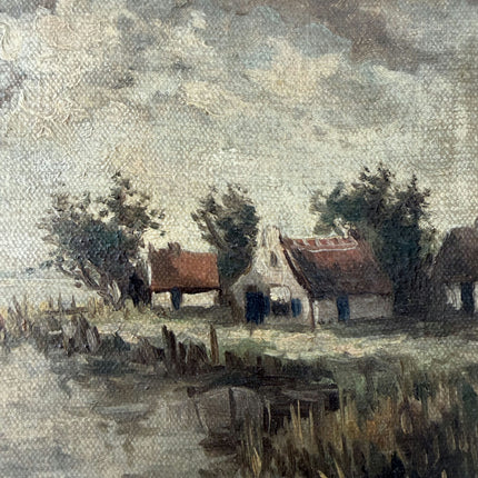 Timeless Landscape Oil Painting "Gilded Frame" Vintage Small Artwork Holland Art Shop