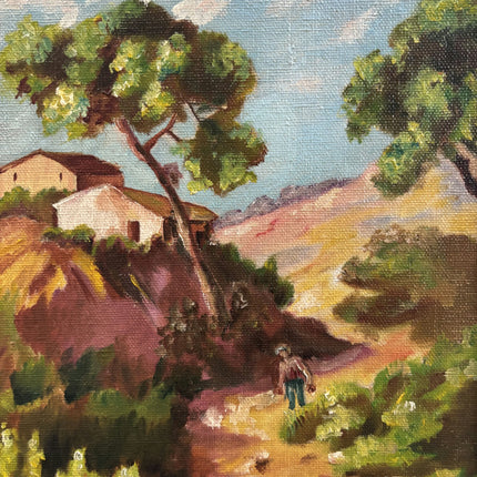 Original Landscape Oil Painting "Country Path" Vintage Small Artwork Holland Art Shop