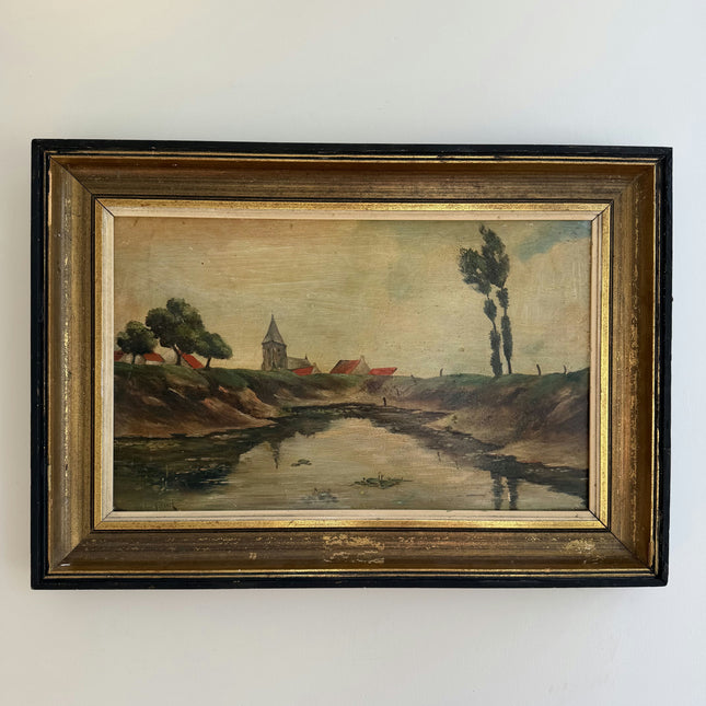 Detailed Landscape Oil Painting "Framed Painting" Vintage Art Holland Art Shop