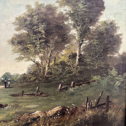 19th Century Antique Landscape Oil Painting "Tall Trees" Large Artwork Holland Art Shop