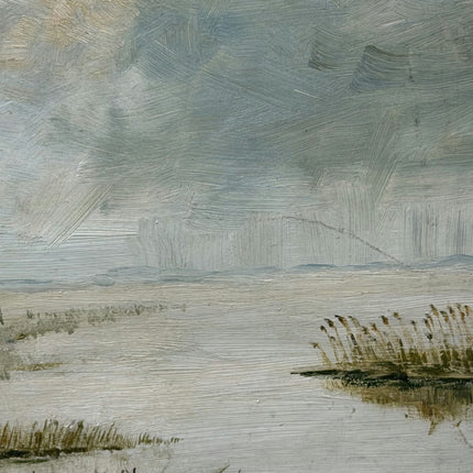 Timeless Landscape Oil Painting "Solitary Windmill" Traditional Small Art Holland Art Shop