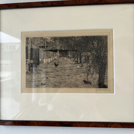 Authentic Oil Painting Farm "Farmyard Scene" Expressive Small Art Holland Art Shop