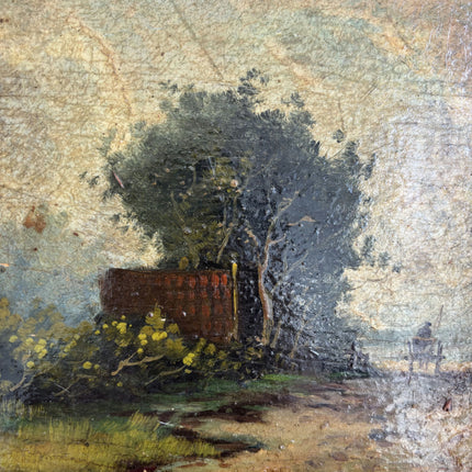 Detailed Landscape Oil Painting "Gilded Frame" Elegant Small Artwork Holland Art Shop