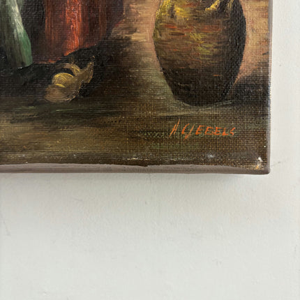 Vintage Portrait Oil Painting "Woman Pouring" Traditional Small Artwork Holland Art Shop