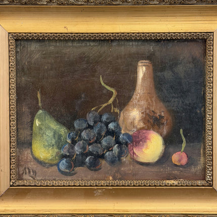 Antique Still Life Oil Painting "Fruit Bowl" Refined Small Artwork Holland Art Shop